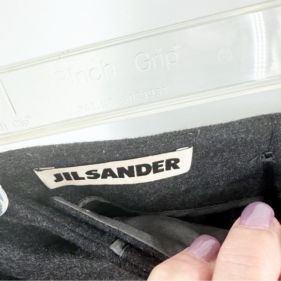 ✅ JIL SANDERS BLACK WOOL STRAIGHT LEG Black Trousers SIZE 34 - Picture 3 of 7